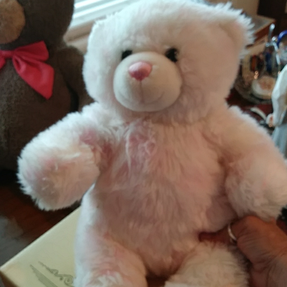 SALE! Build a bear pink and white or just a cute pink bear stuffed animal